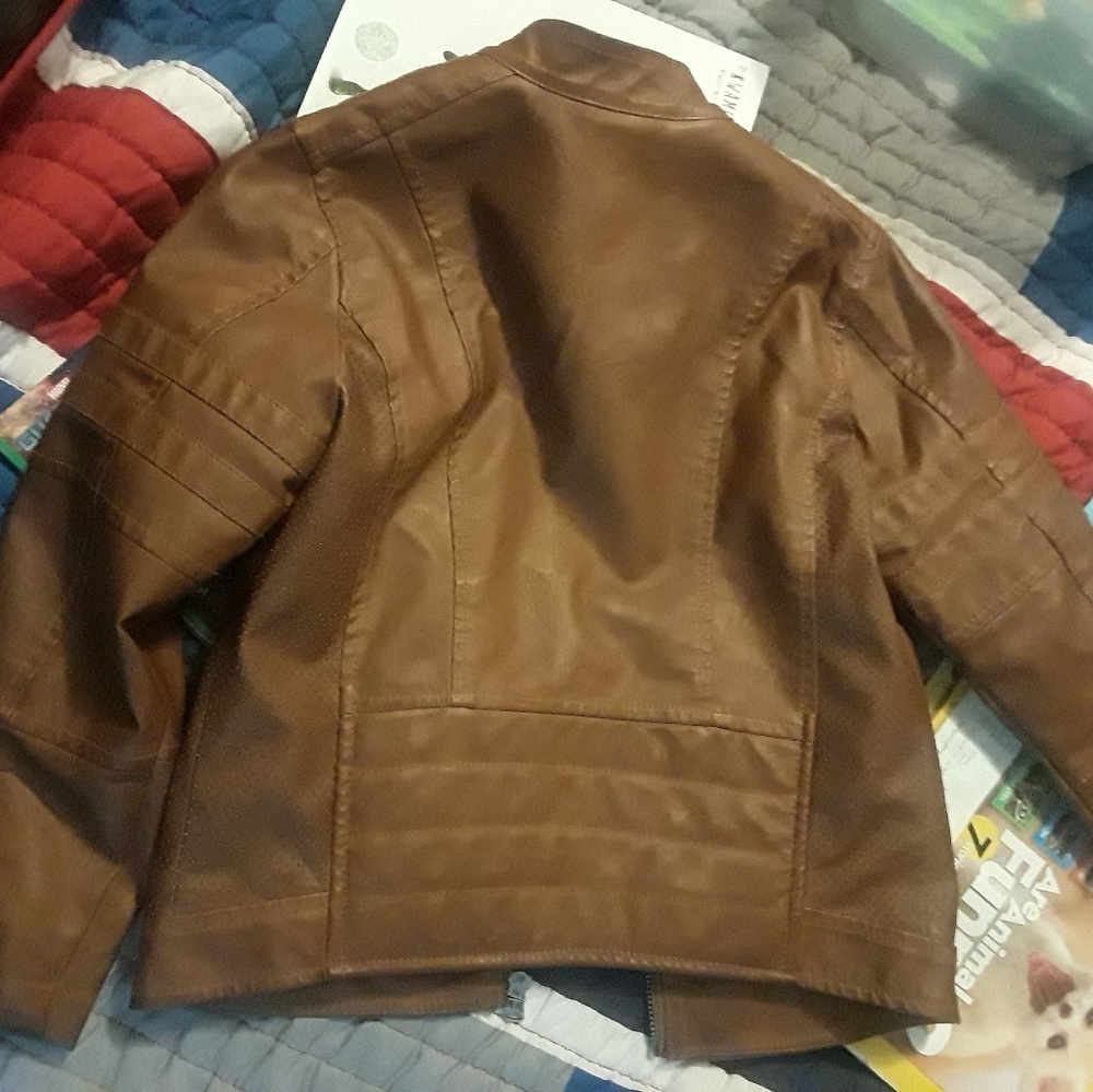 Zara boys faux leather moto motorcycle jacket